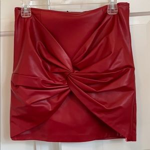 Brand new Zara red faux leather skirt!!